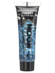Moon Glitter Holographic Chunky Glitter Gel, Blue - 1