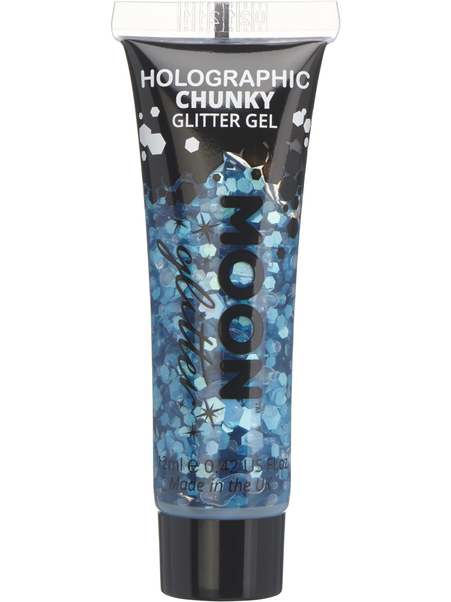 Moon Glitter Holographic Chunky Glitter Gel, Blue 1