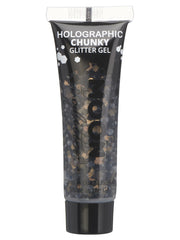 Moon Glitter Holographic Chunky Glitter Gel, Black - 1