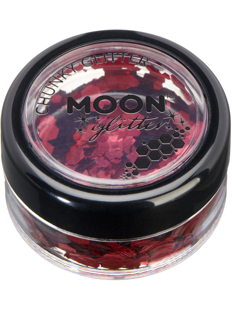 Moon Glitter Classic Chunky Glitter, Red - 1