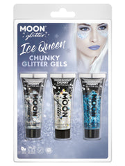 Moon Glitter Themed Clamshells, White - 1