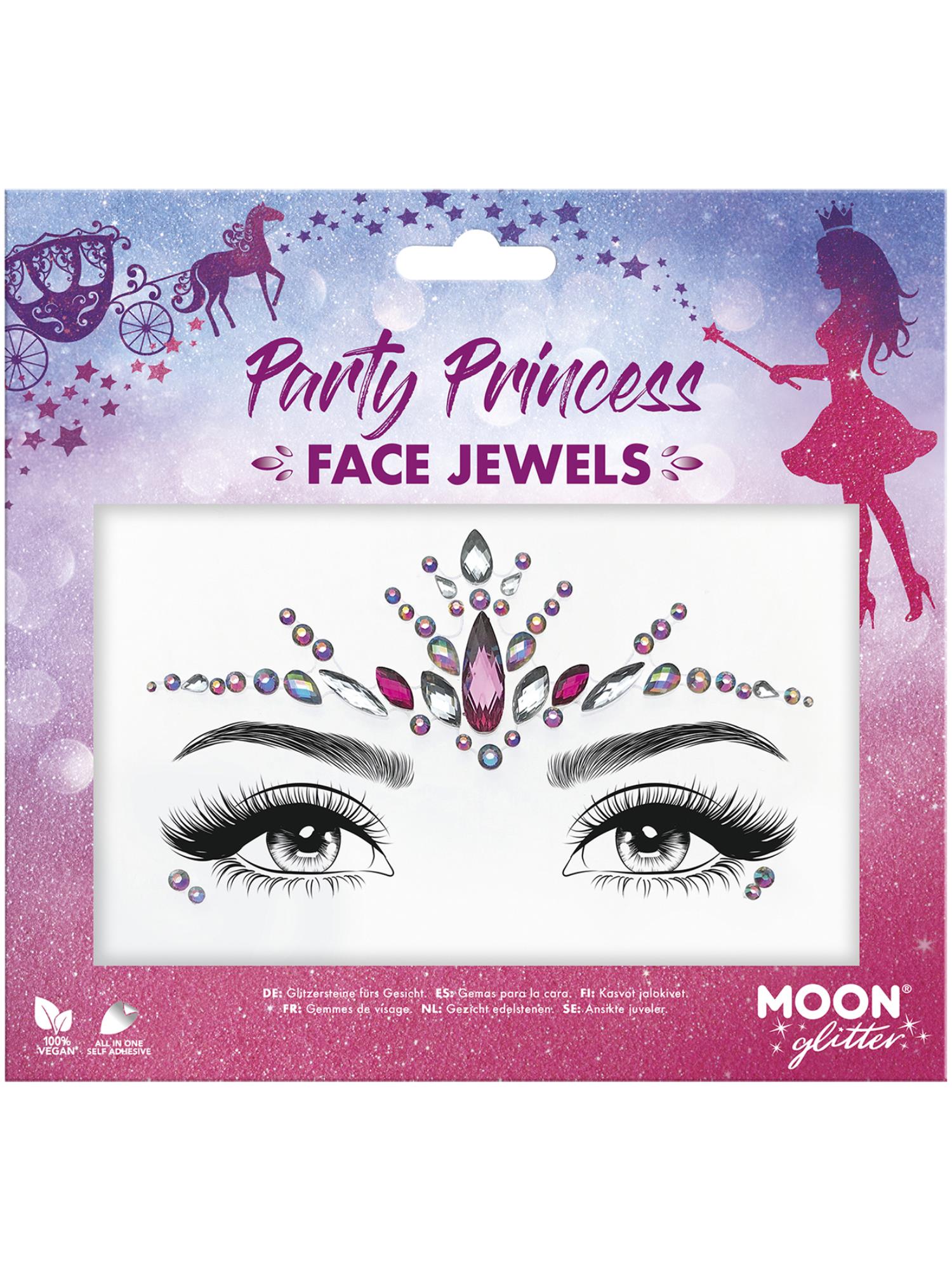 Moon Glitter Face Jewels, Party Princess 1