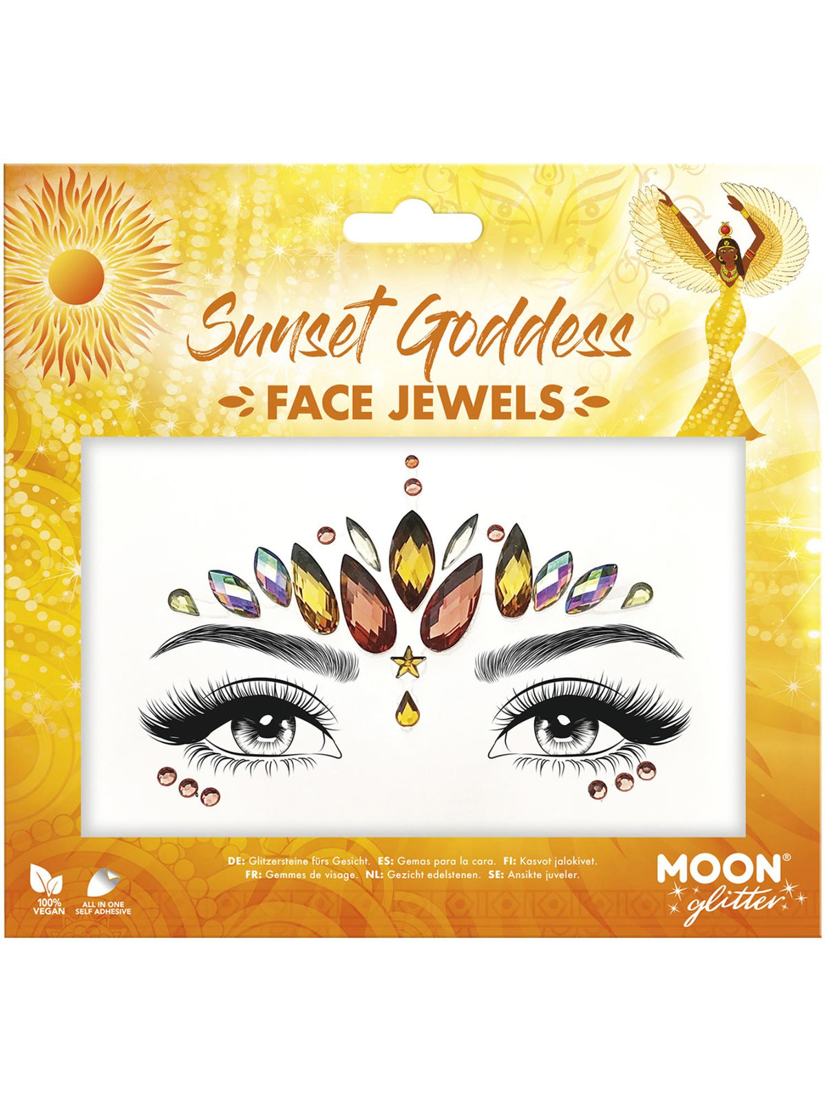 Moon Glitter Face Jewels, Sunset Goddess 1