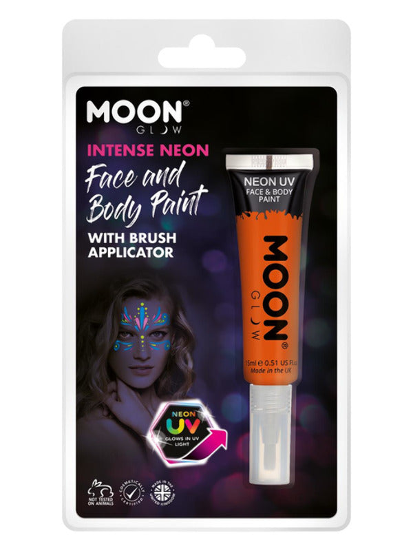 Moon Glow Intense Neon UV Face Paint, Orange - 2