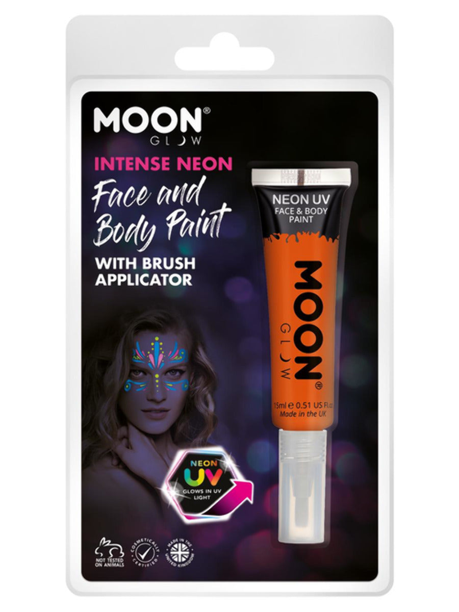 Moon Glow Intense Neon UV Face Paint, Orange - 1