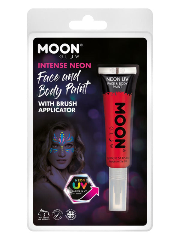 Moon Glow Intense Neon UV Face Paint, Red - 2