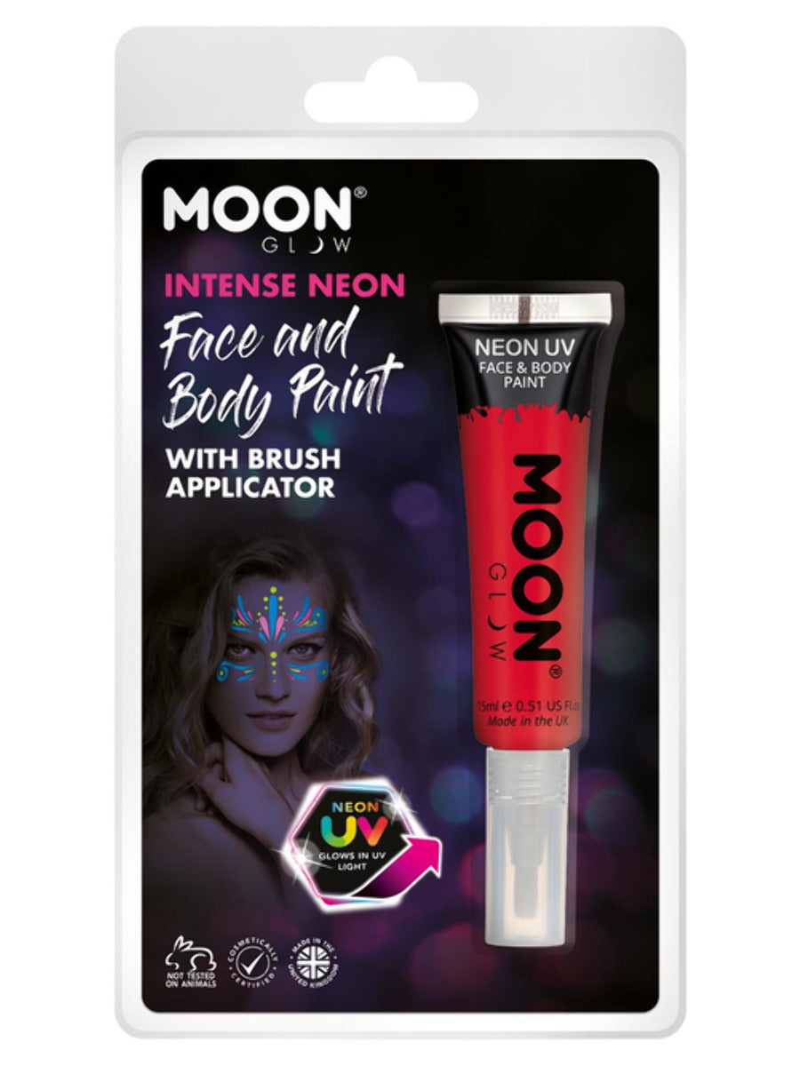 Moon Glow Intense Neon UV Face Paint, Red - 1