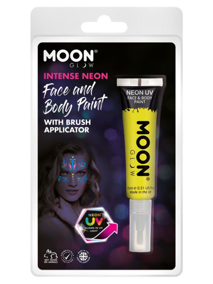 Moon Glow Intense Neon UV Face Paint, Yellow - 1