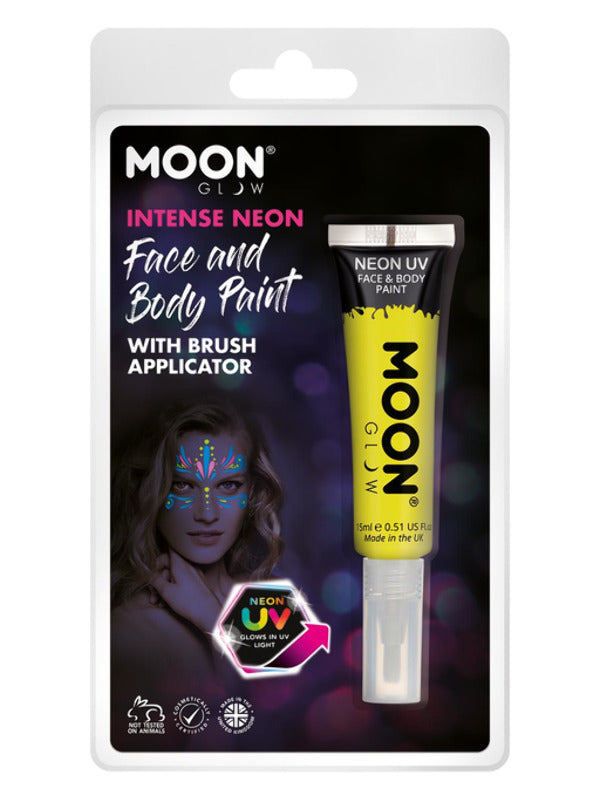 Moon Glow Intense Neon UV Face Paint, Yellow - 2