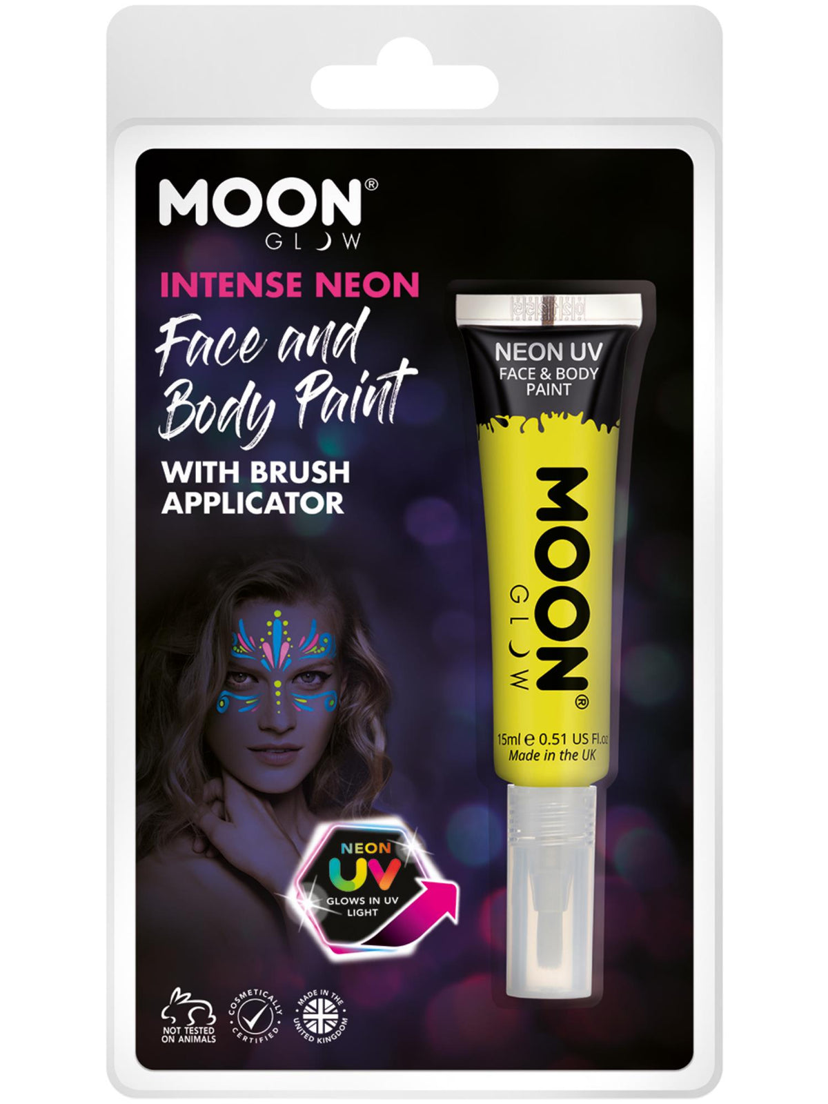 Moon Glow Intense Neon UV Face Paint, Yellow 1