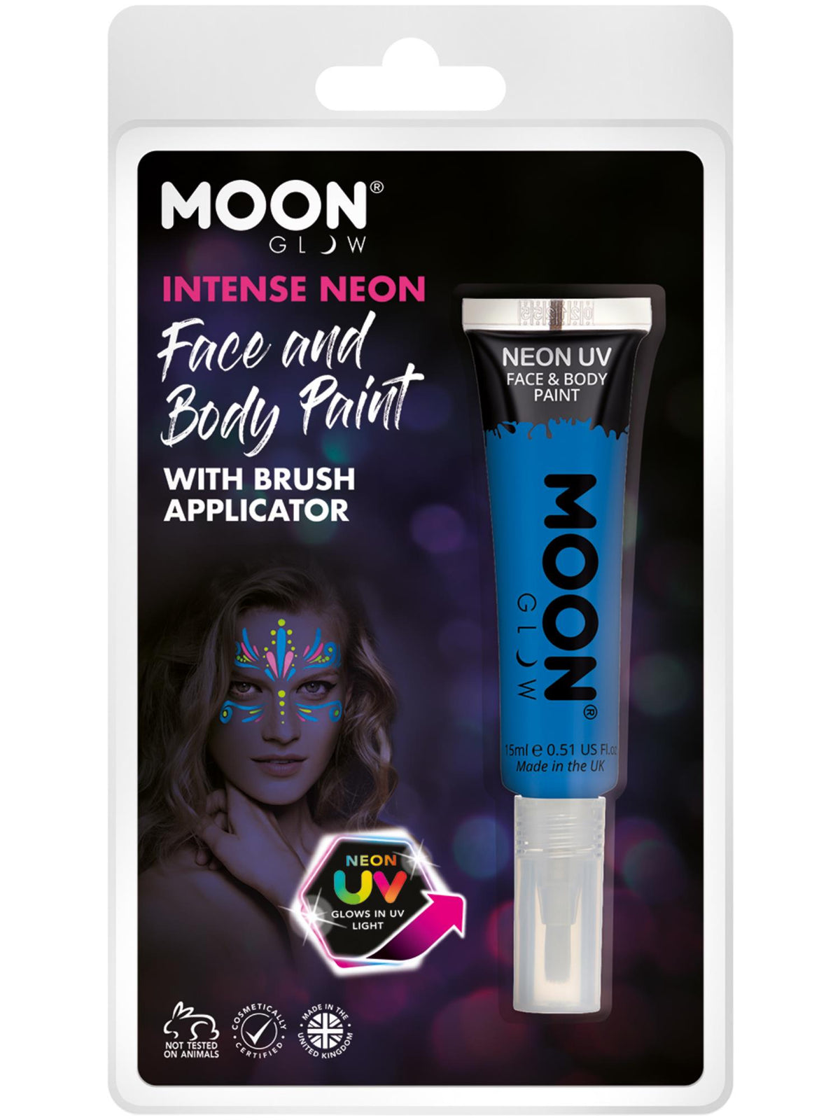 Moon Glow Intense Neon UV Face Paint, Blue 1