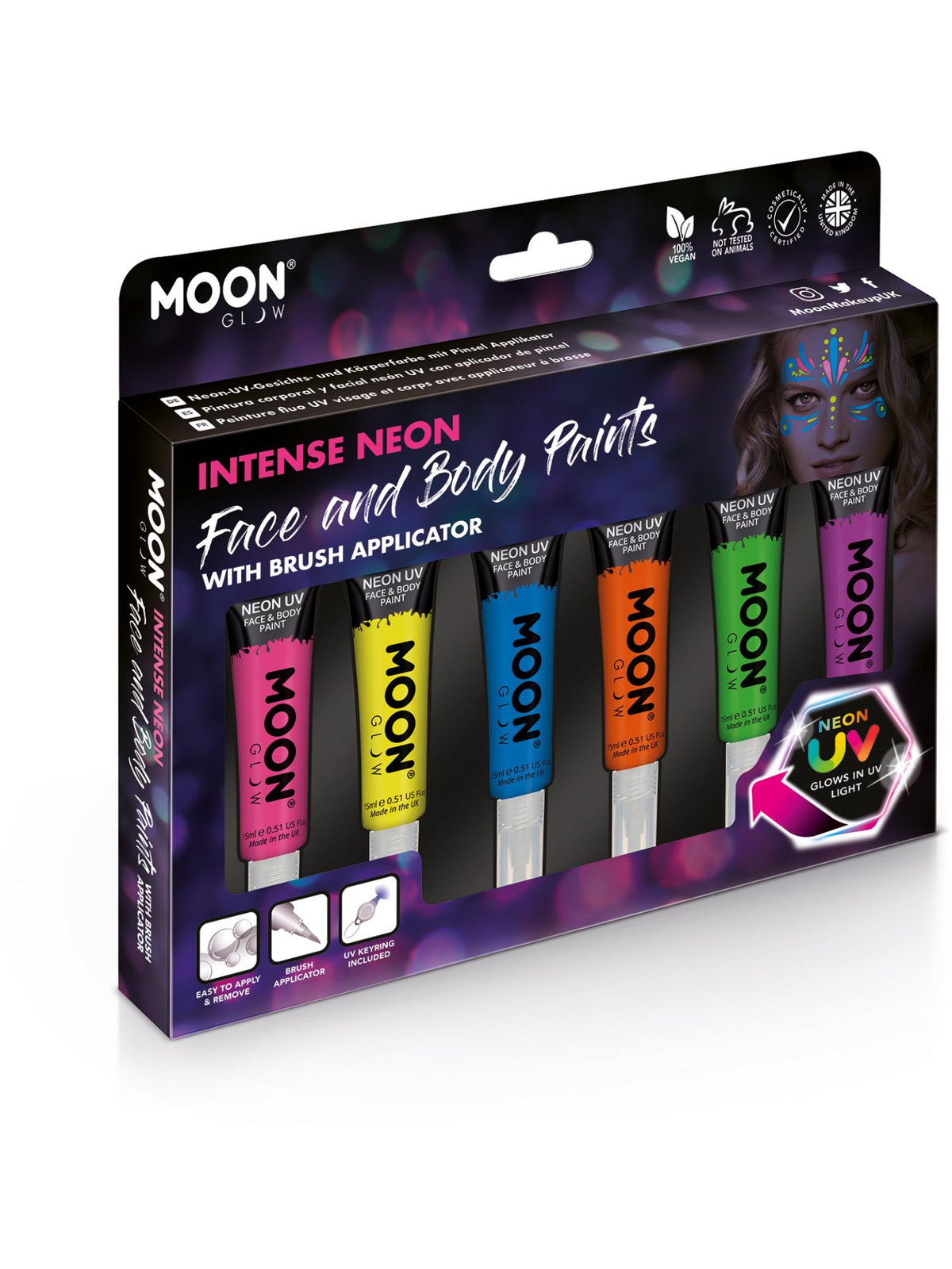 Moon Glow Intense Neon UV Face Paint, Assorted 1