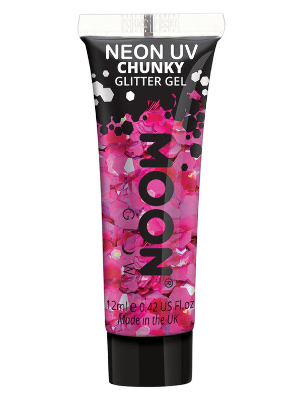 Moon Glow - Neon UV Chunky Glitter Gel, Magenta - 2