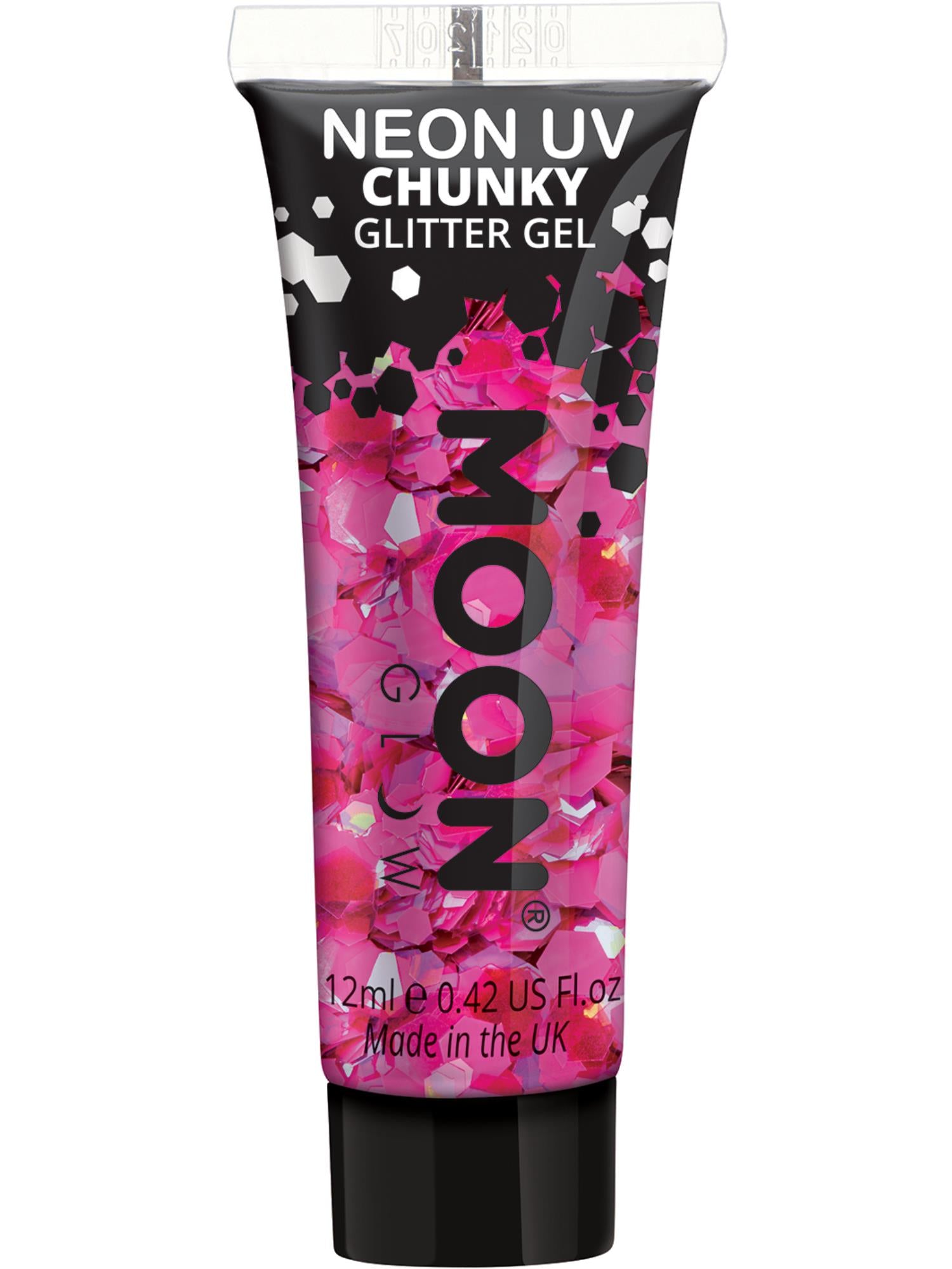 Moon Glow - Neon UV Chunky Glitter Gel, Magenta 1
