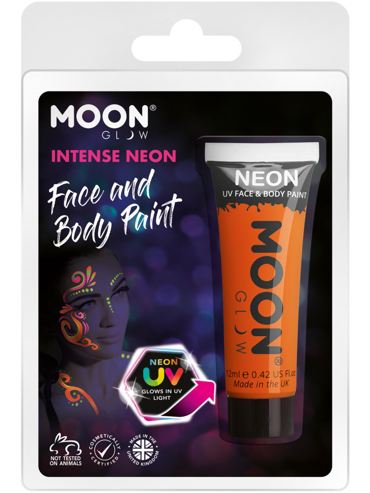 Moon Glow Intense Neon UV Face Paint, Intense Oran 1