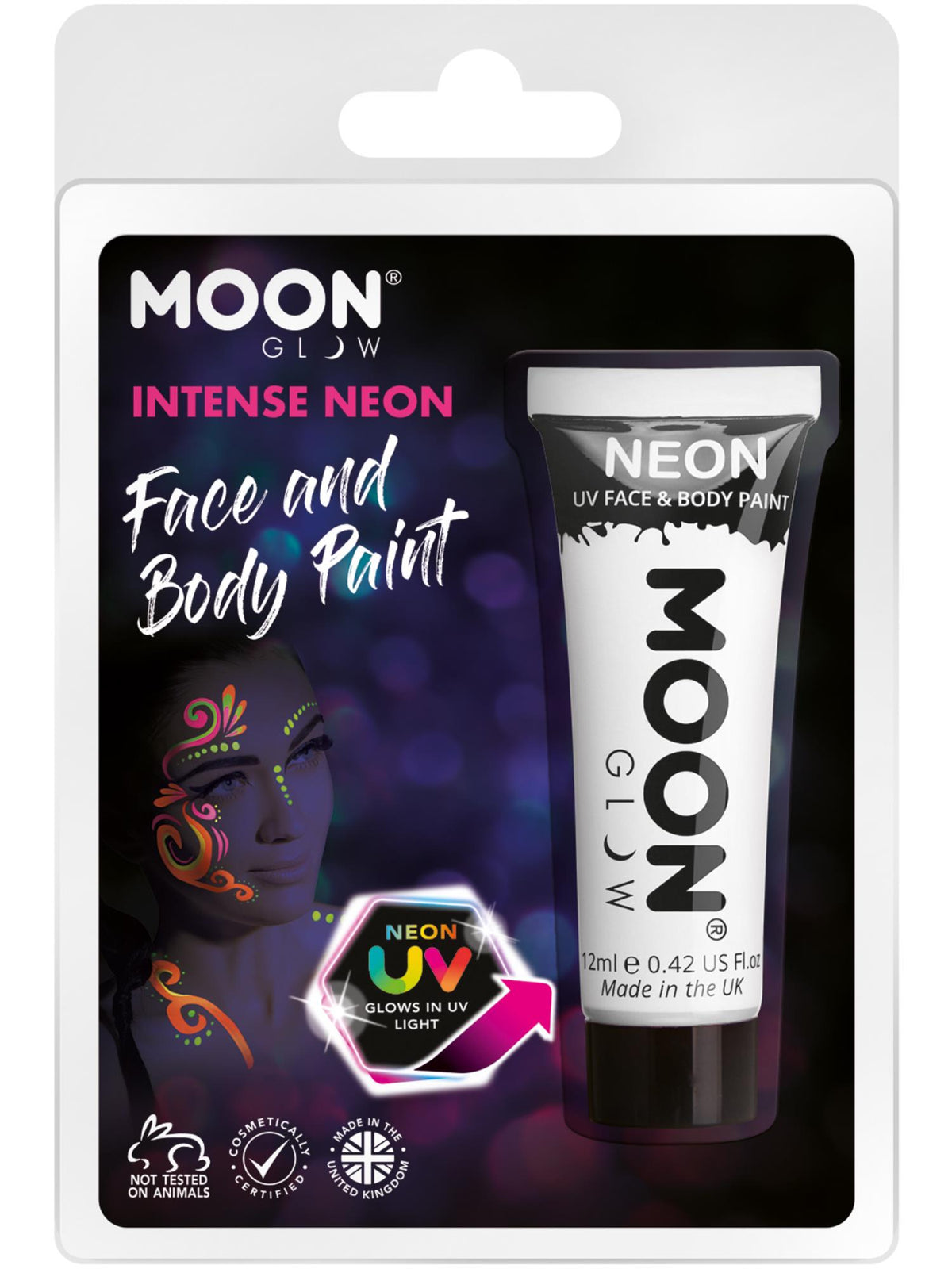 Moon Glow Intense Neon UV Face Paint, Intense Whit 1
