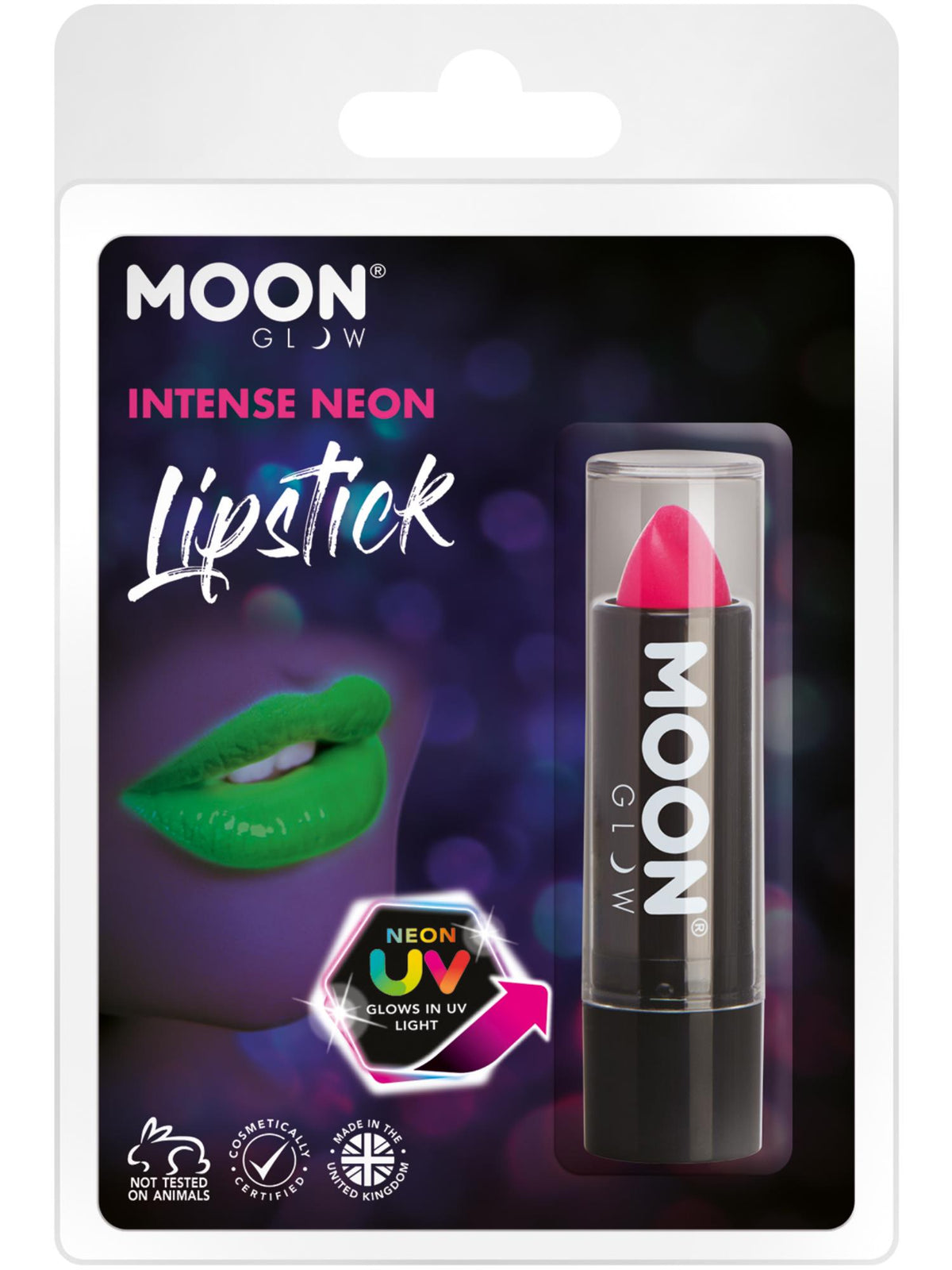 Moon Glow Intense Neon UV Lipstick, Intense Pink 1