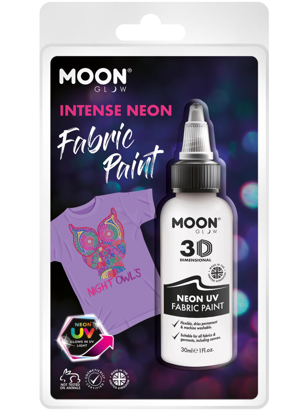 Moon Glow - Neon UV Intense Fabric Paint, White 1