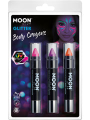 Moon Glow - Neon UV Glitter Body Crayons, 1