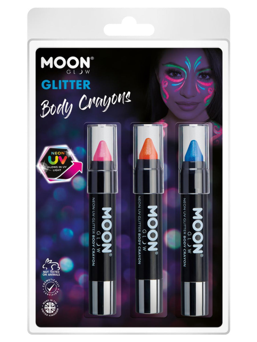 Moon Glow - Neon UV Glitter Body Crayons,  - 1