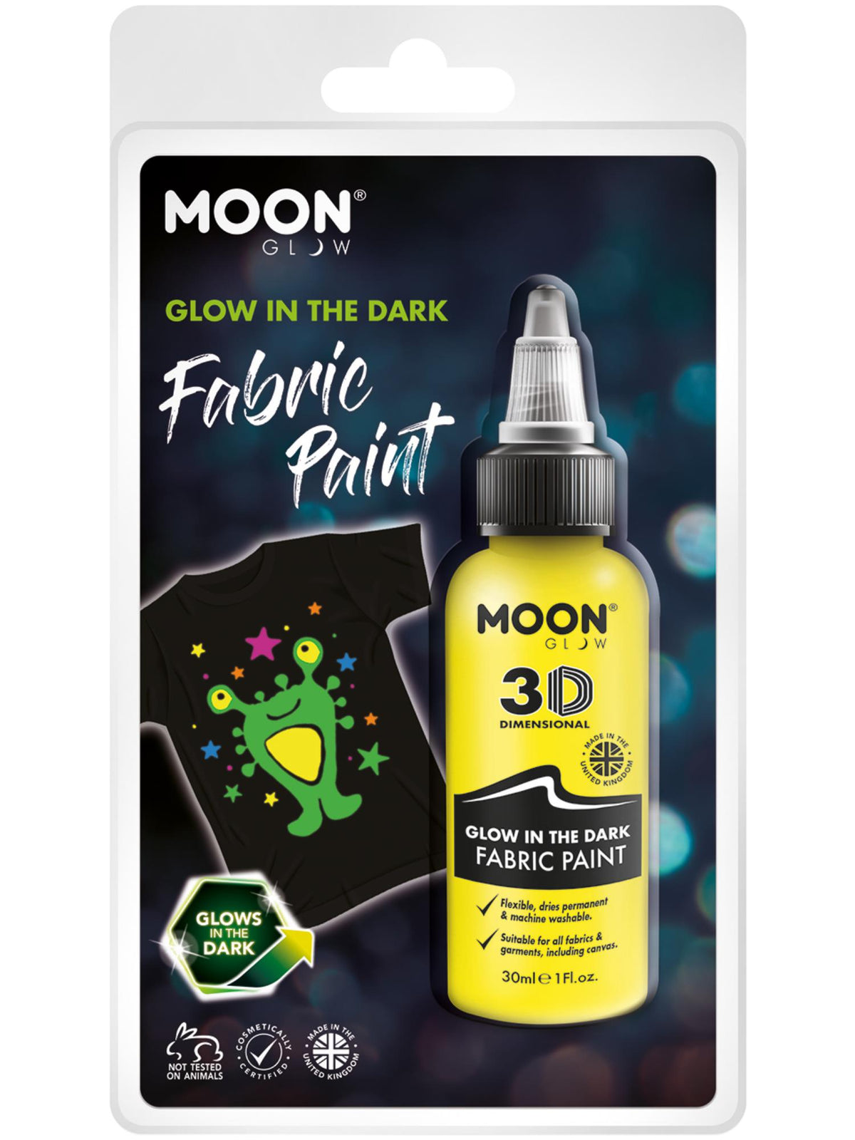 Moon Glow - Glow in the Dark Fabric Paint, Yellow 1