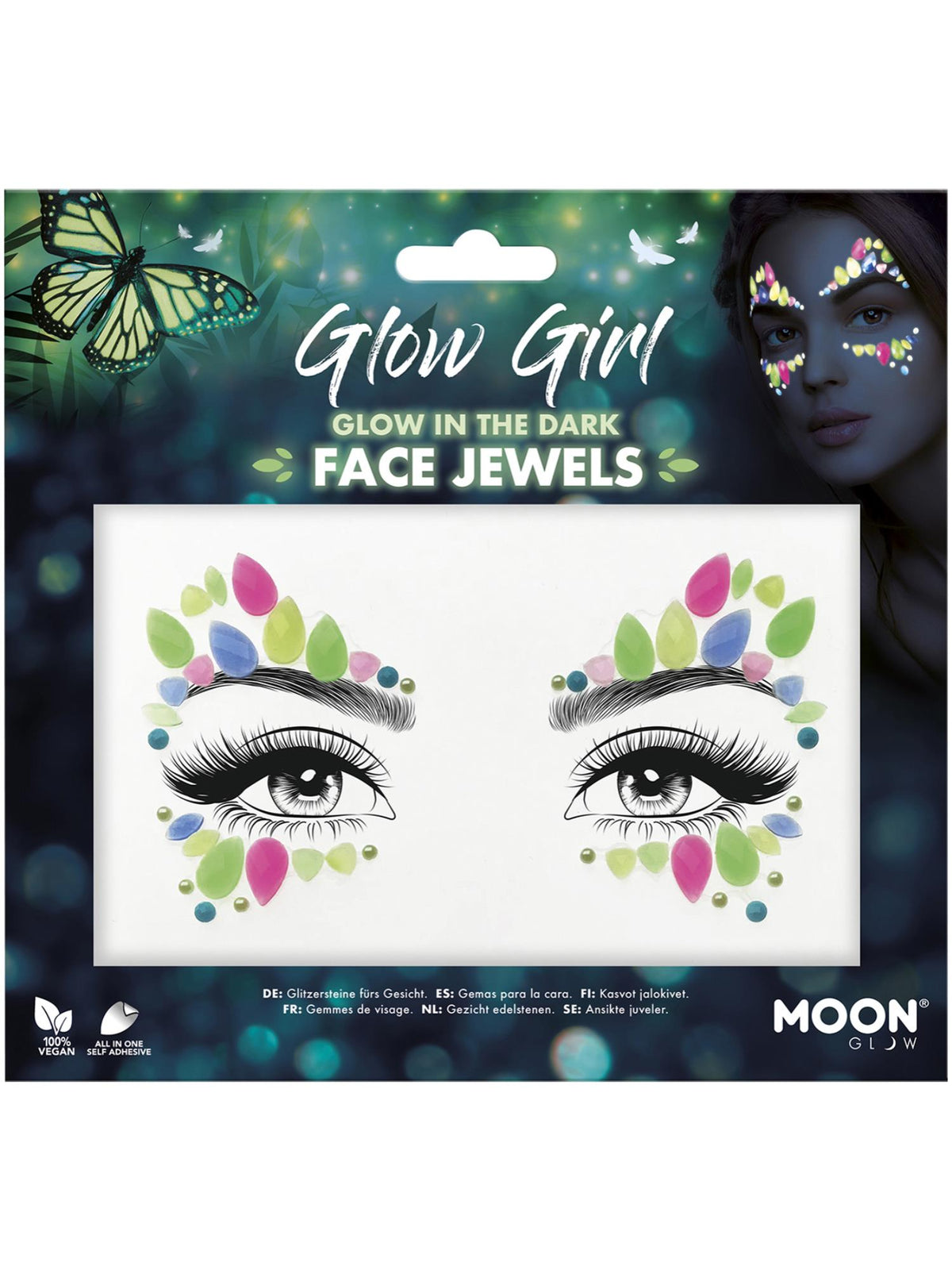 Moon Glow Face Jewels, Glow Girl 1