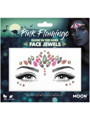 Moon Glow Face Jewels, Pink Flamingo 1