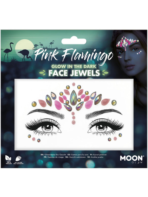 Moon Glow Face Jewels, Pink Flamingo - 2