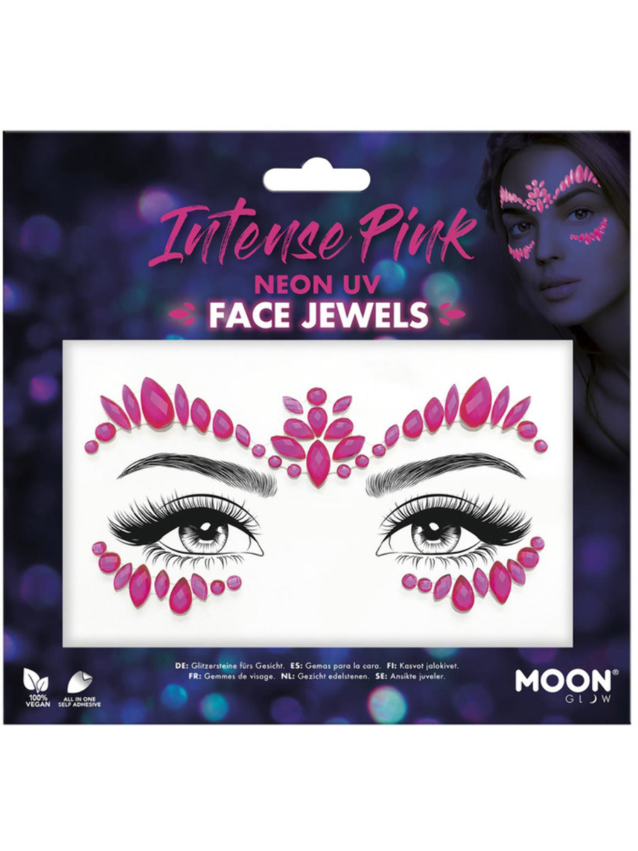 Moon Glow Face Jewels, Intense Pink - 1