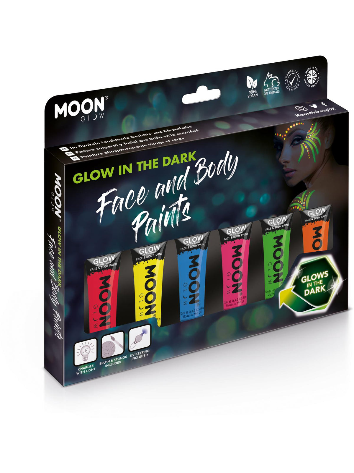 Moon Glow - Glow in the Dark Face Paint, Assorted 1