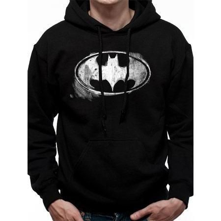Batman Mono Distressed Logo Pullover Hoodie 1