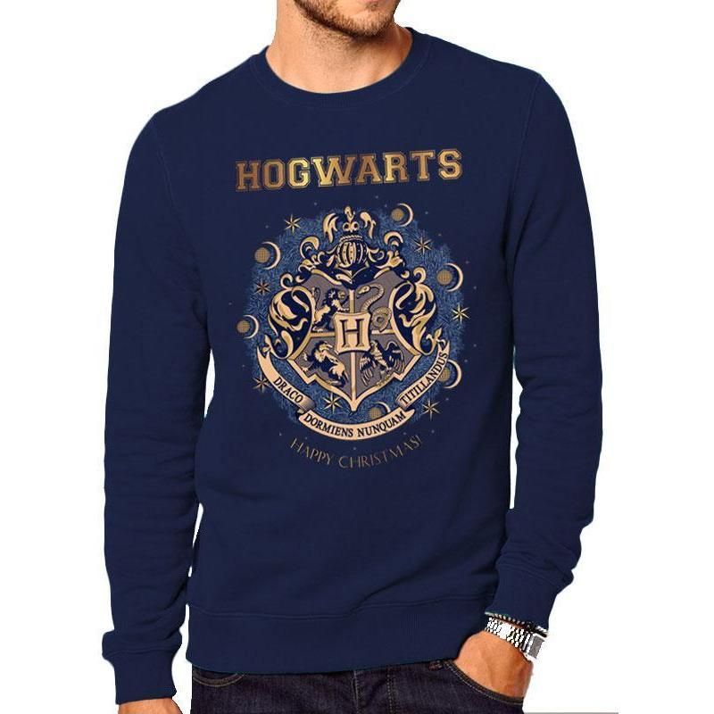 Gold Shimmer Christmas At Hogwarts Crewneck Sweatshirt