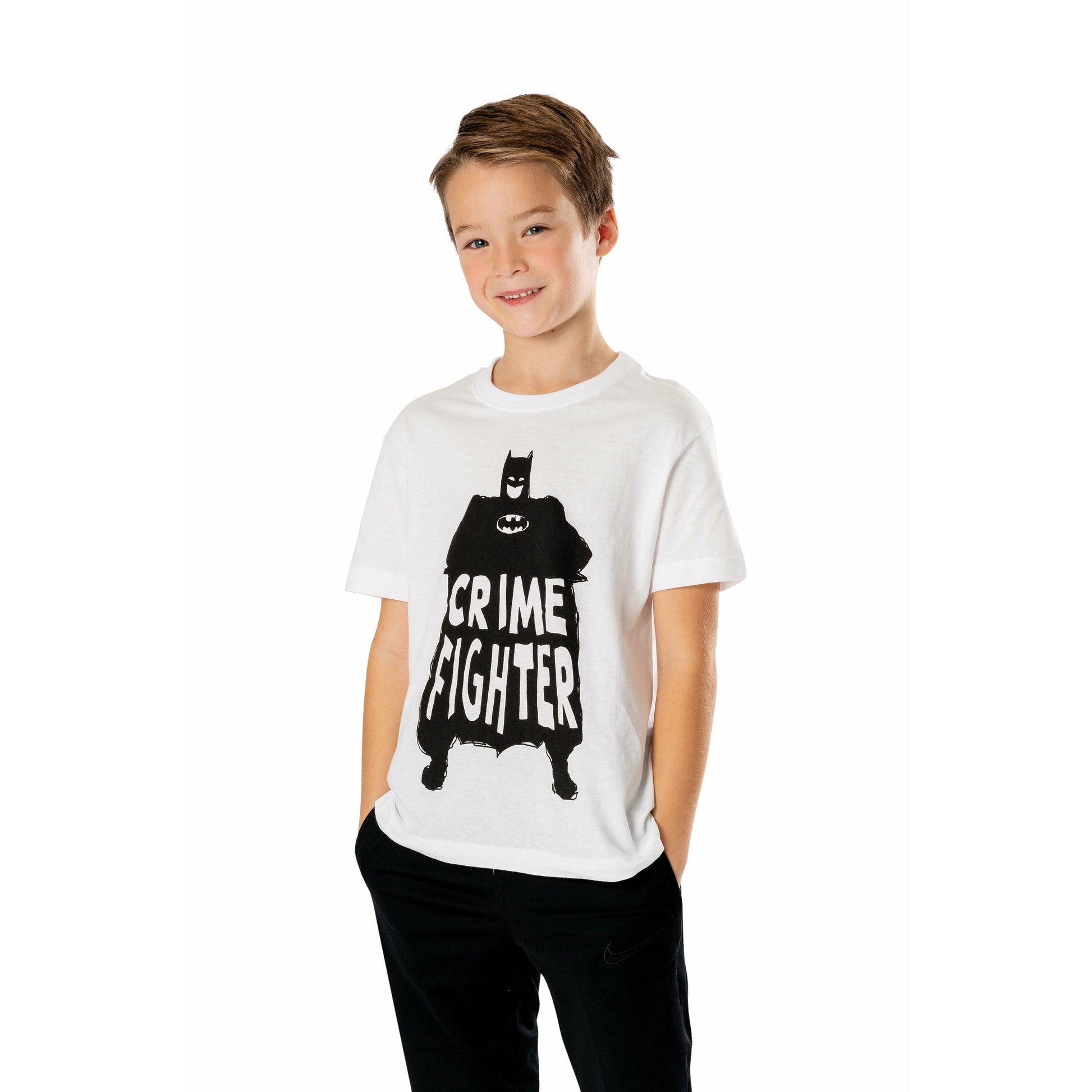 Batman Kids White Crime Fighter T-Shirt 1