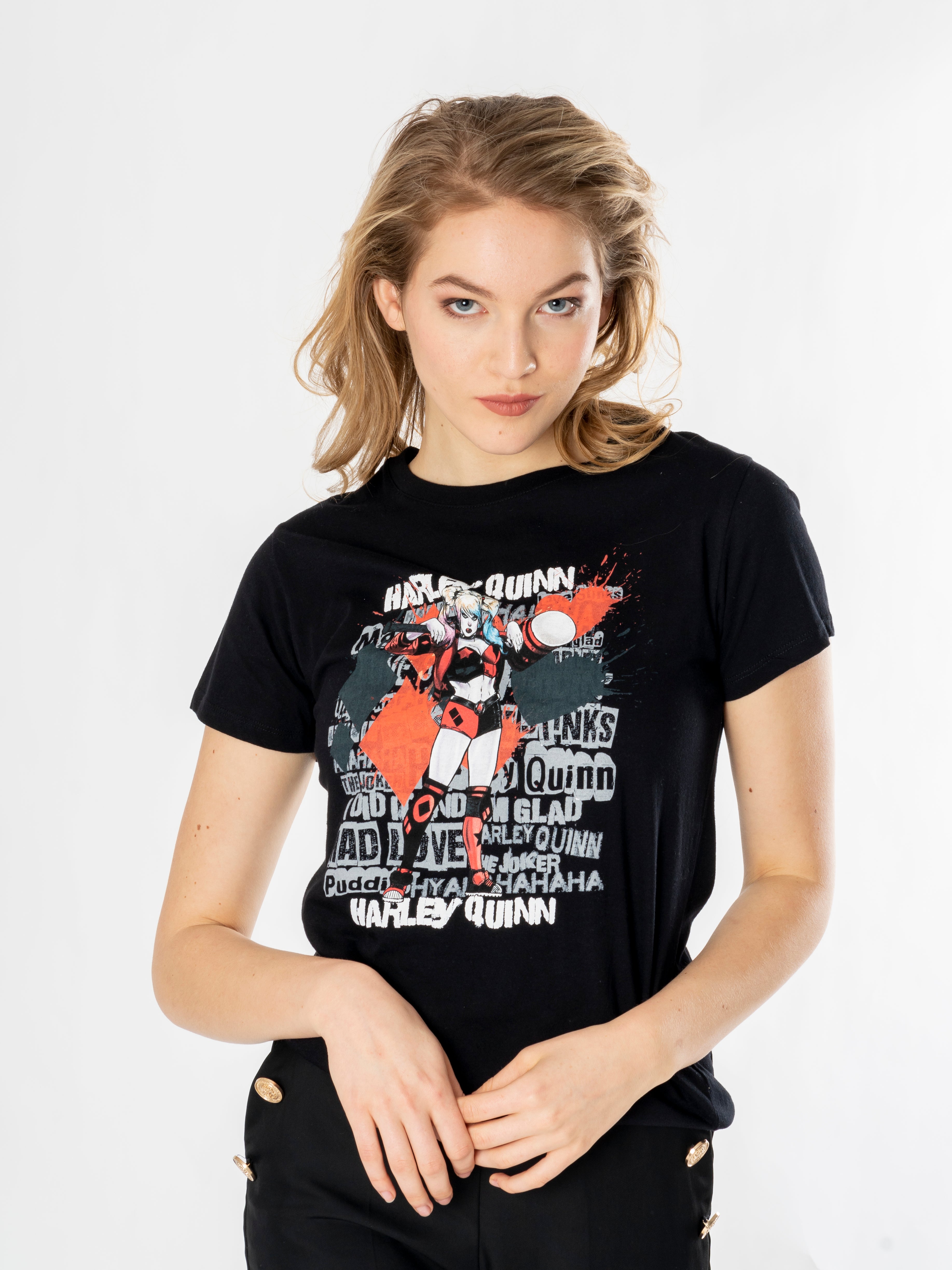 Harley Quinn Black Graffiti Unisex T-Shirt