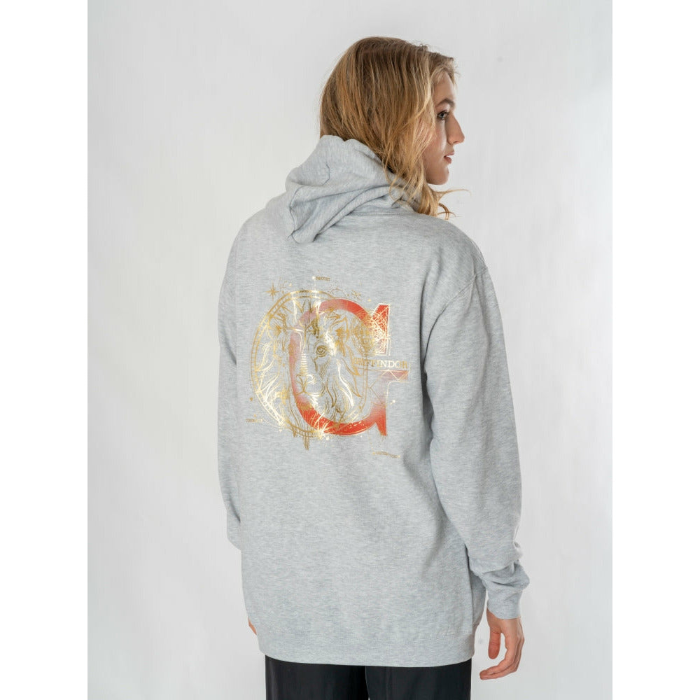 Harry Potter Unisex Grey Marl Gryffindor Zodiac Hoodie