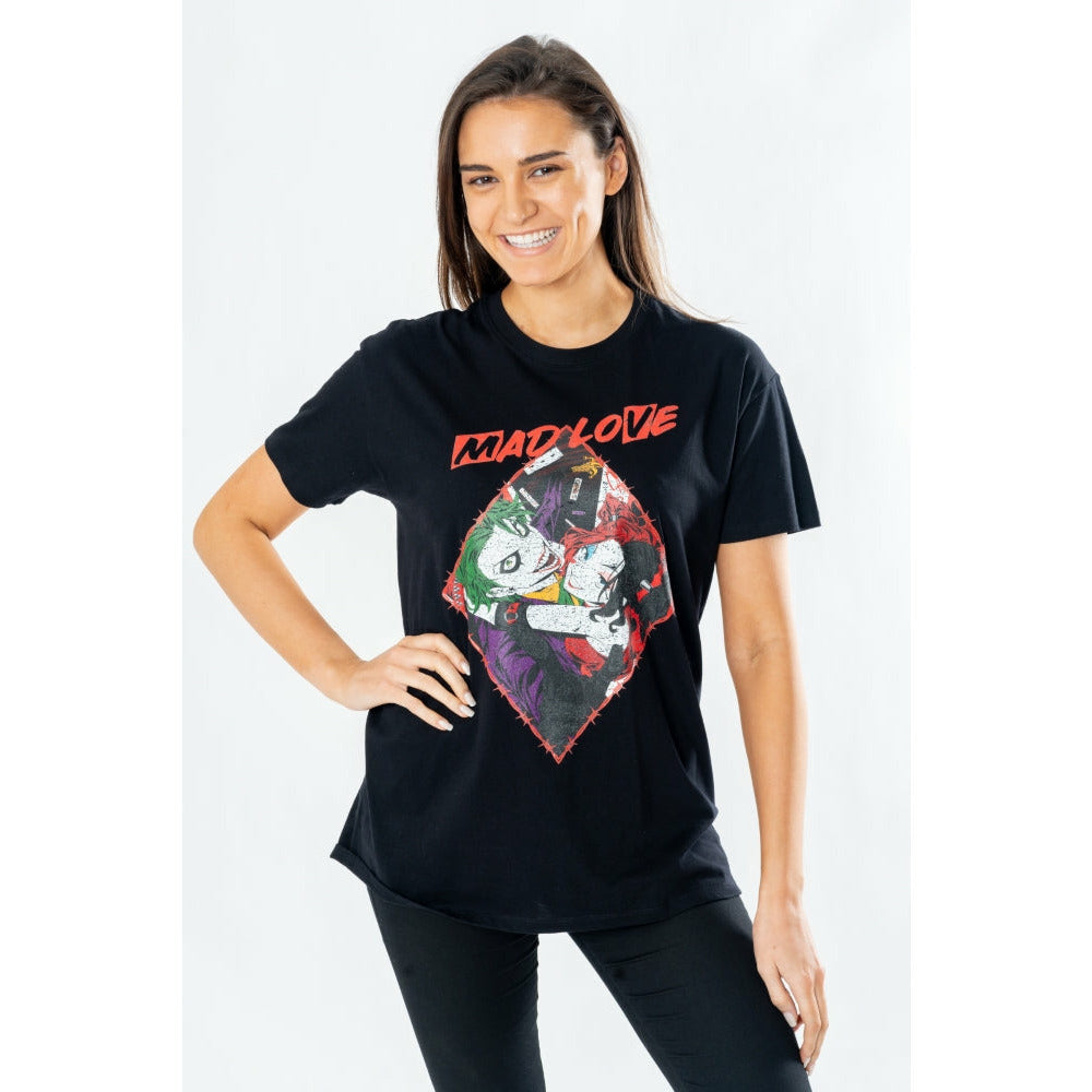 Harley Quinn Adult Black Mad Love T-Shirt 1