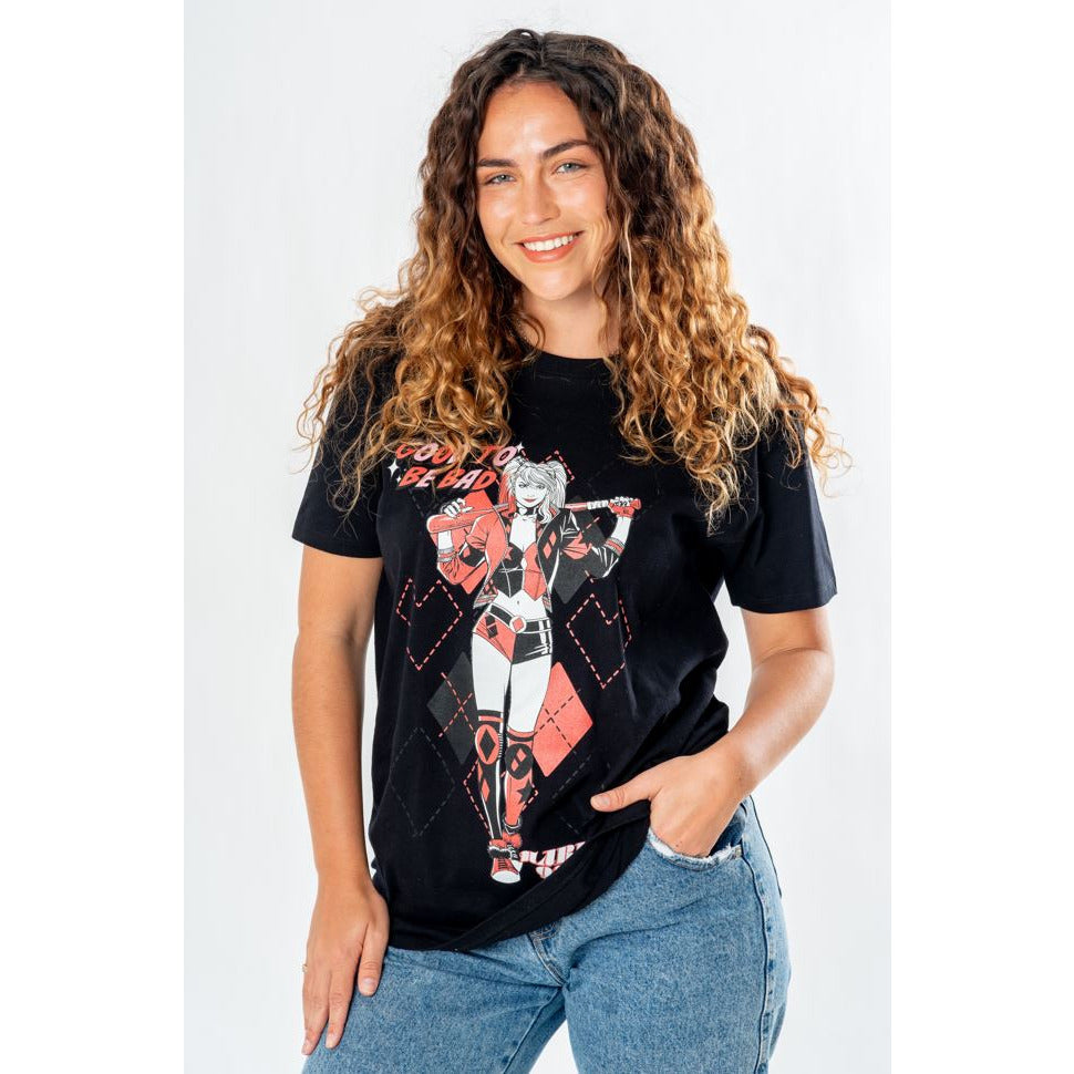 Harley Quinn Adult Black Got To Be Bad T-Shirt 1