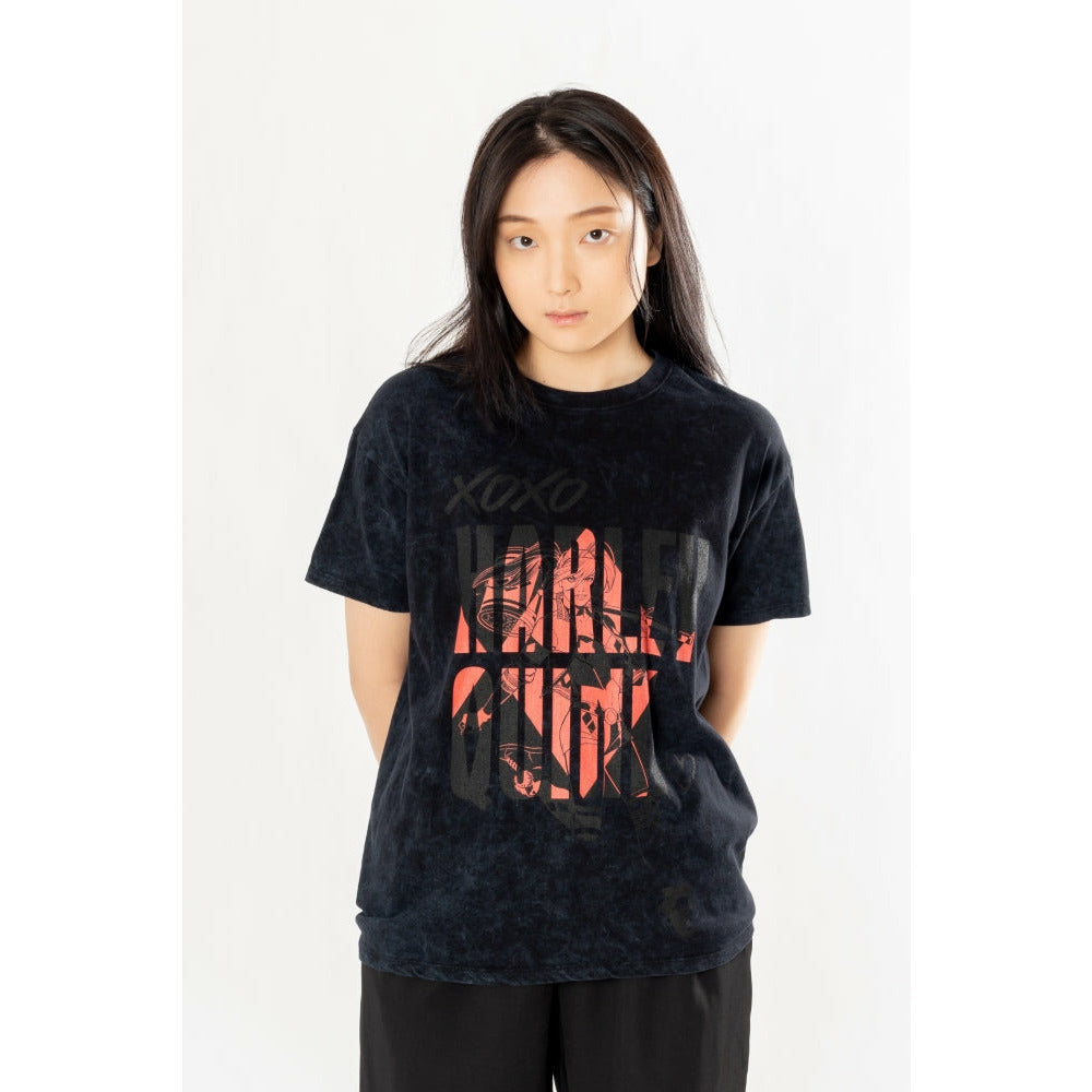 Harley Quinn Adult Acid Wash Xoxo T-Shirt 3