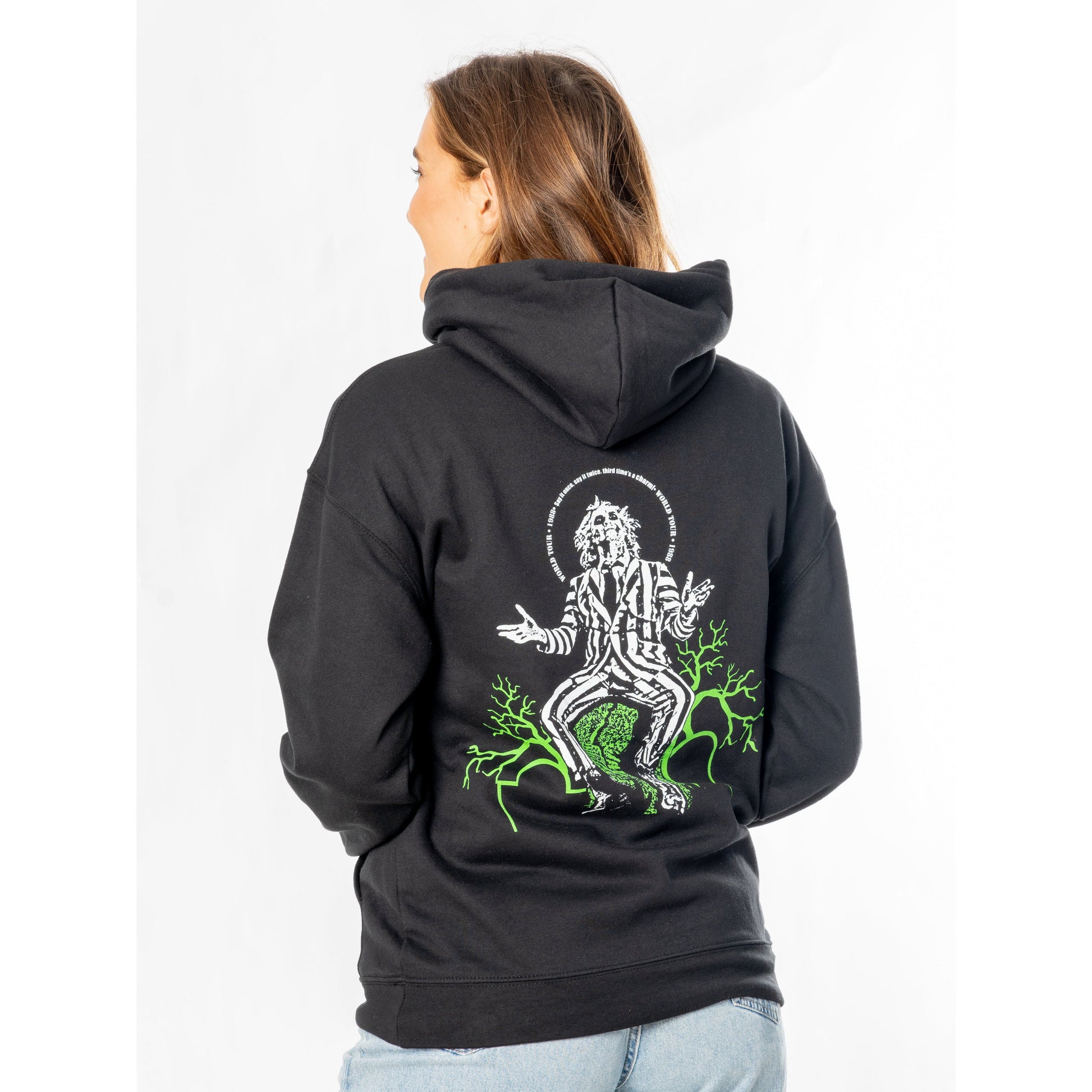 Beetlejuice Adult Unisex Black Front and Back World Tour Hoodie 3