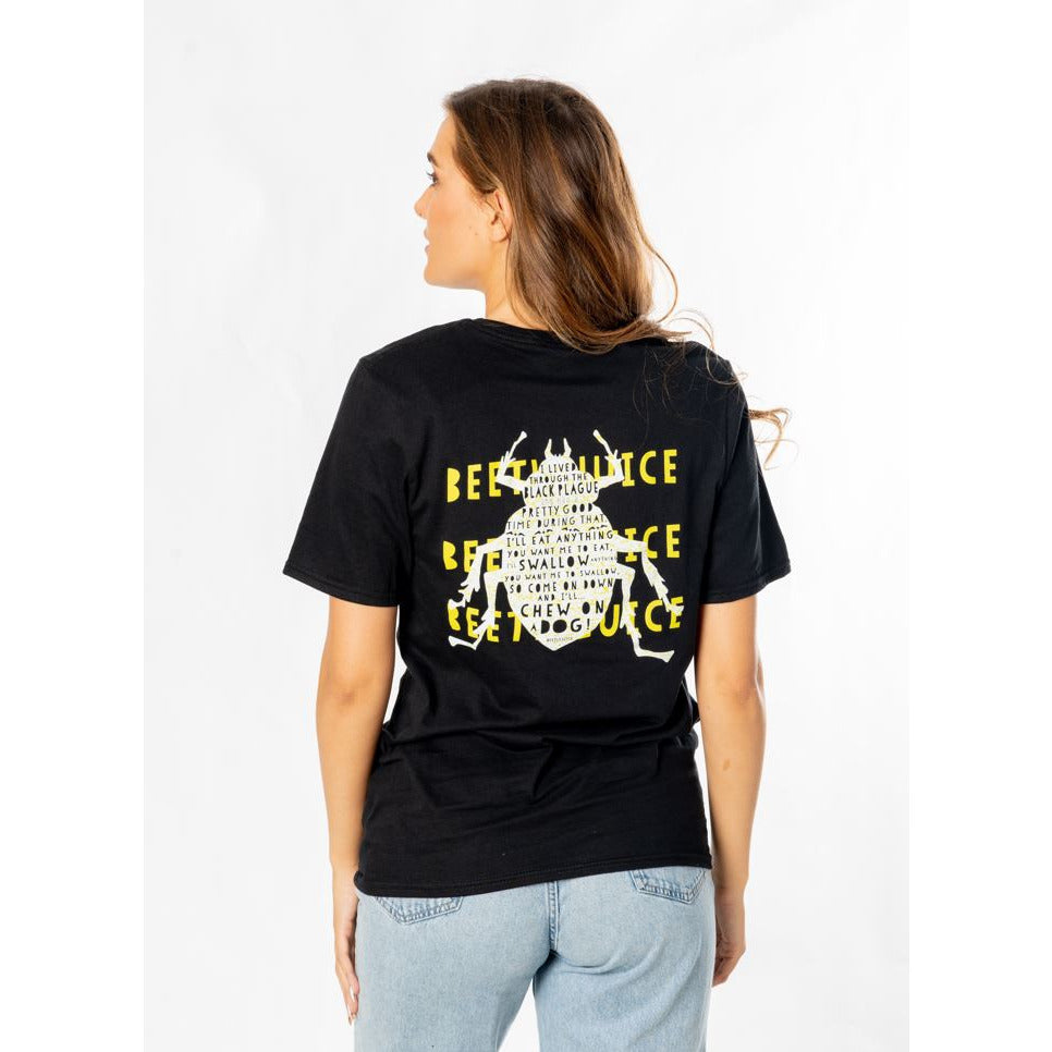 Beetlejuice Adult Unisex Black Front and Back Strange T-Shirt 3