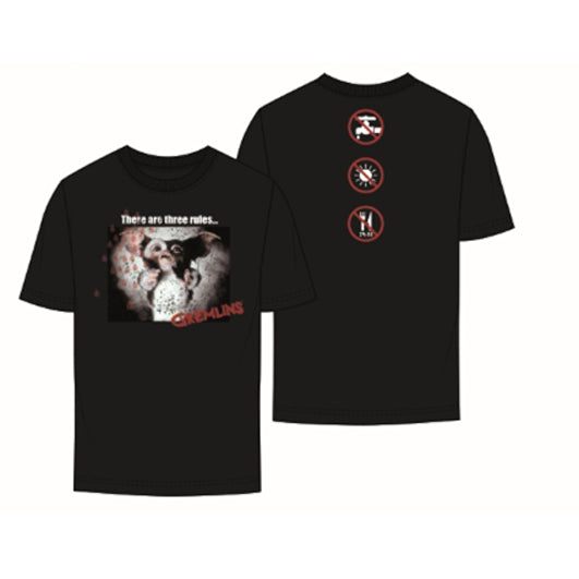 Gremlins Adult Unisex Black Front And Back Rules T-Shirt 2