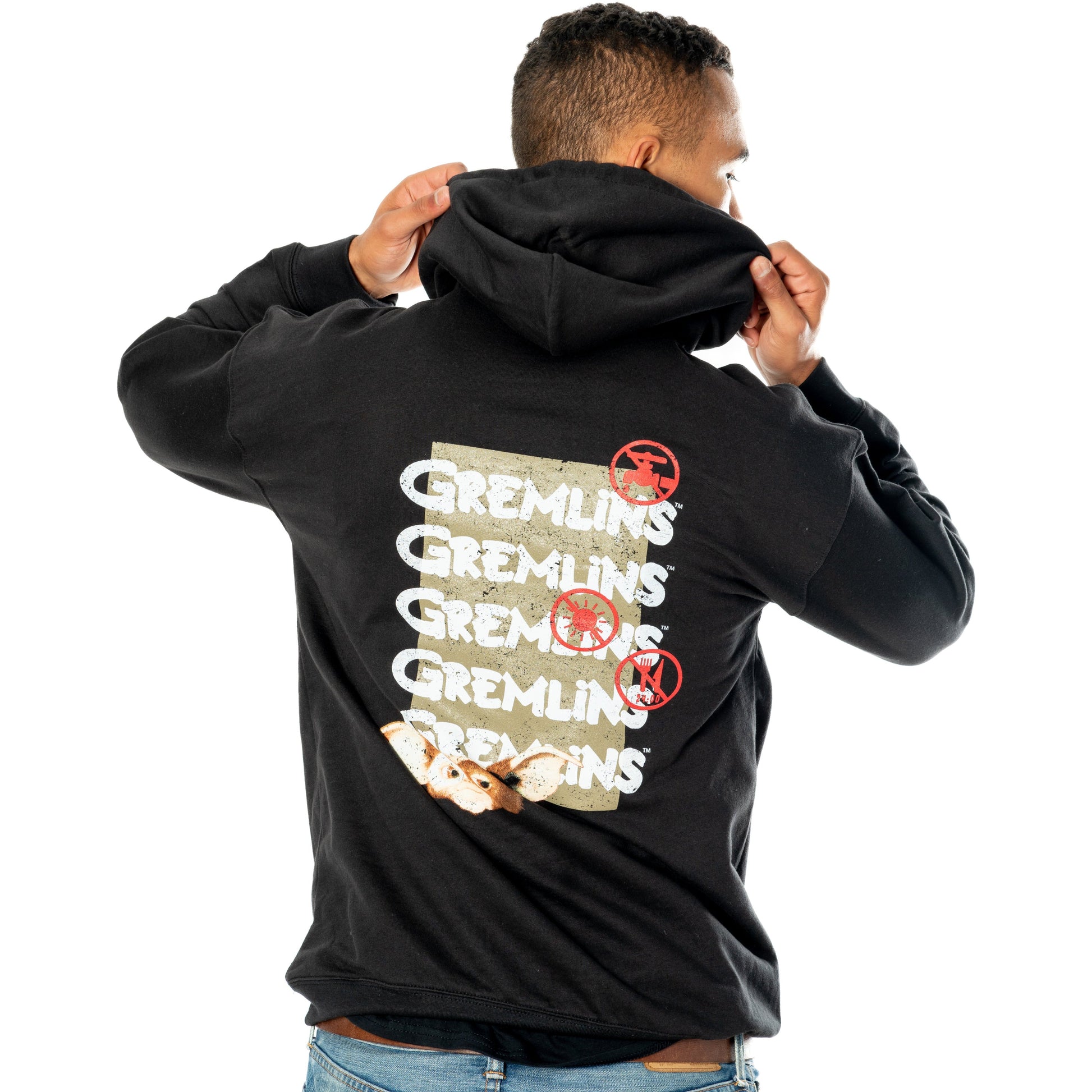 Gremlins Adult Unisex Black Front and Back Tear-Away Hoodie 2