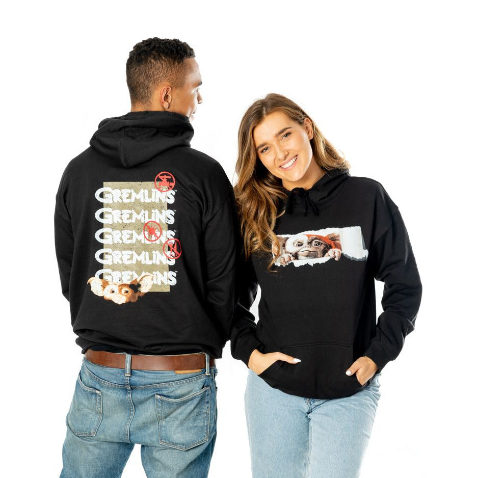Gremlins Adult Unisex Black Front and Back Tear-Away Hoodie 3