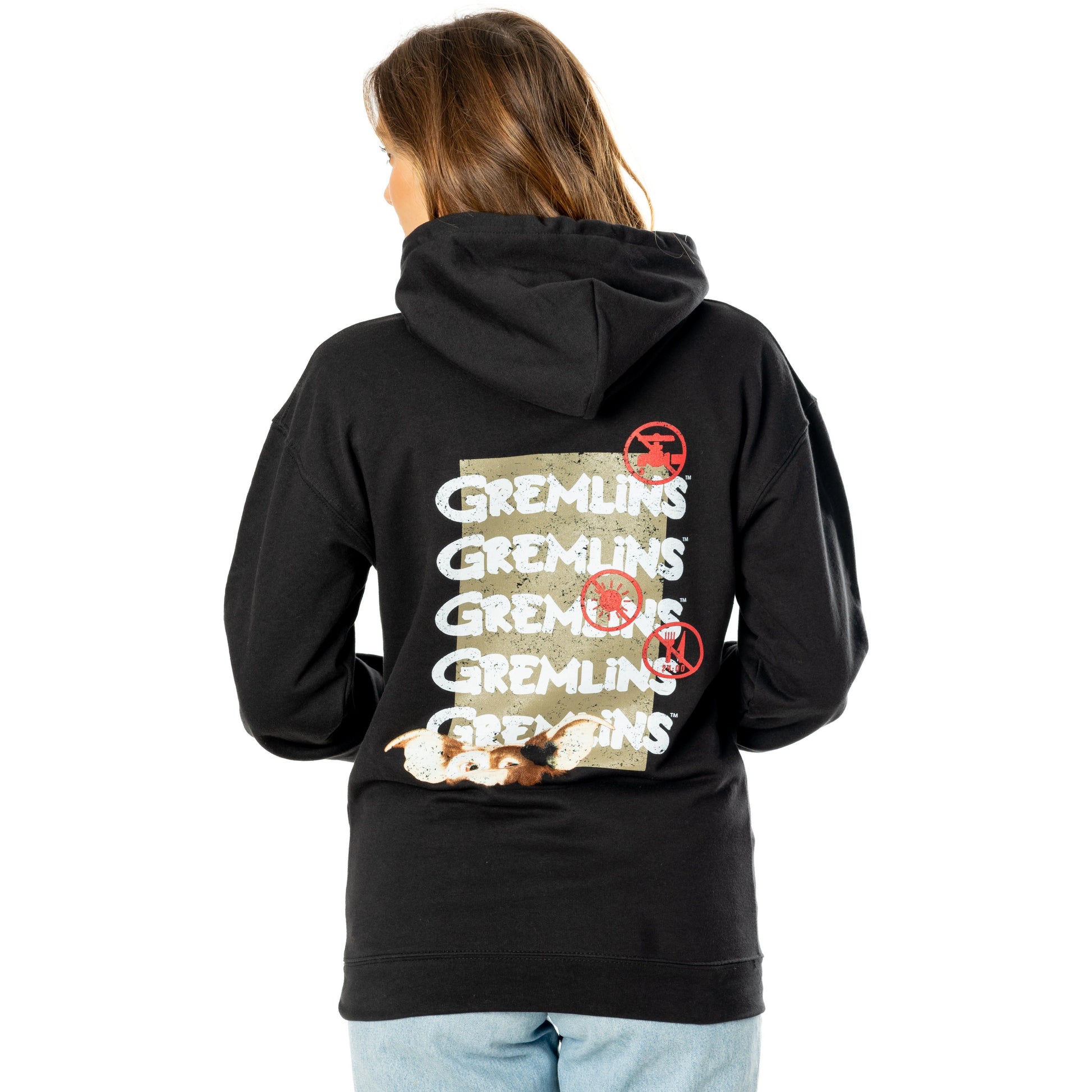 Gremlins Adult Unisex Black Front and Back Tear-Away Hoodie 4