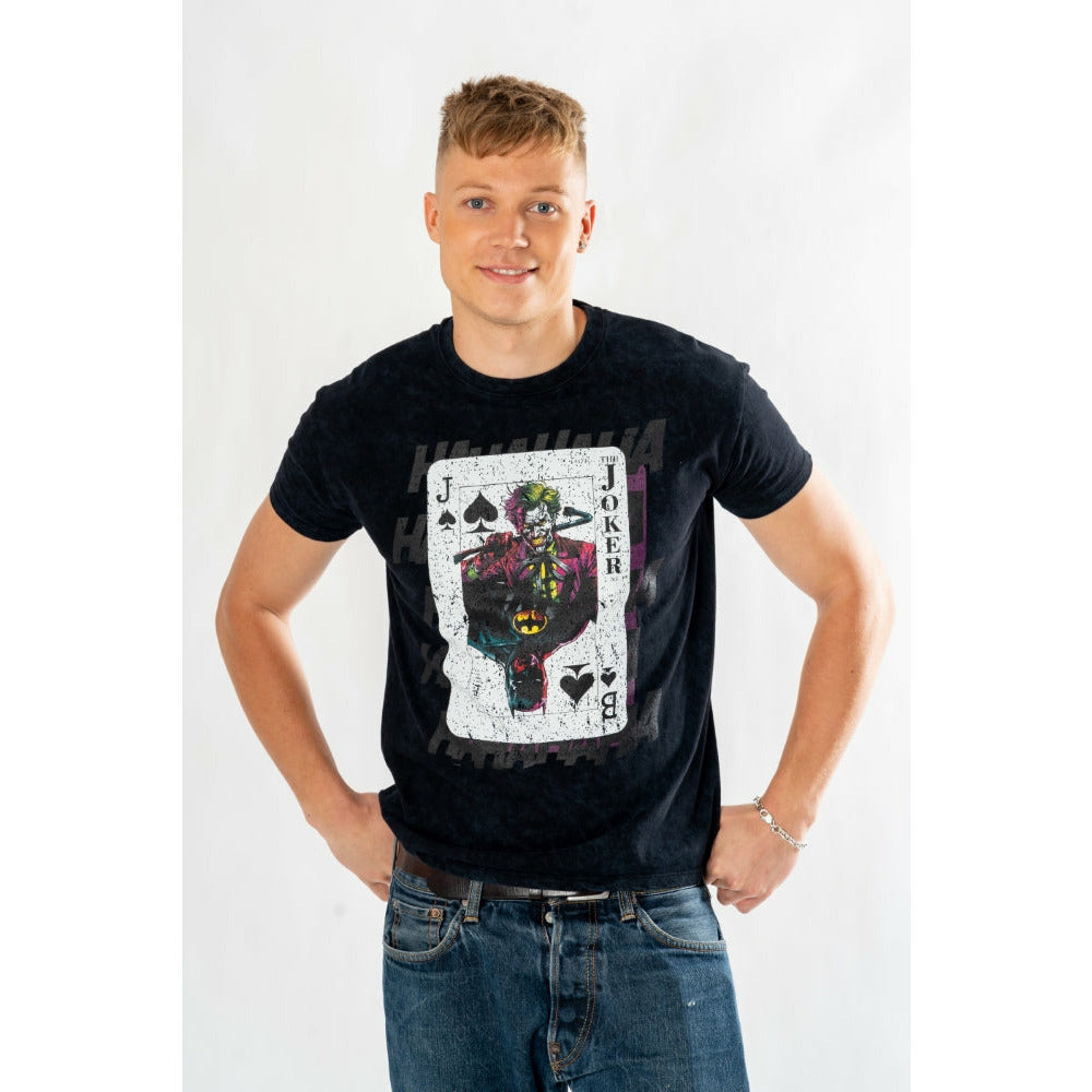 Joker Adult Unisex Acid Wash Playing Card T-Shirt 1
