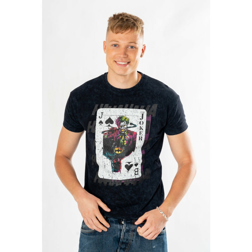 Joker Adult Unisex Acid Wash Playing Card T-Shirt 2
