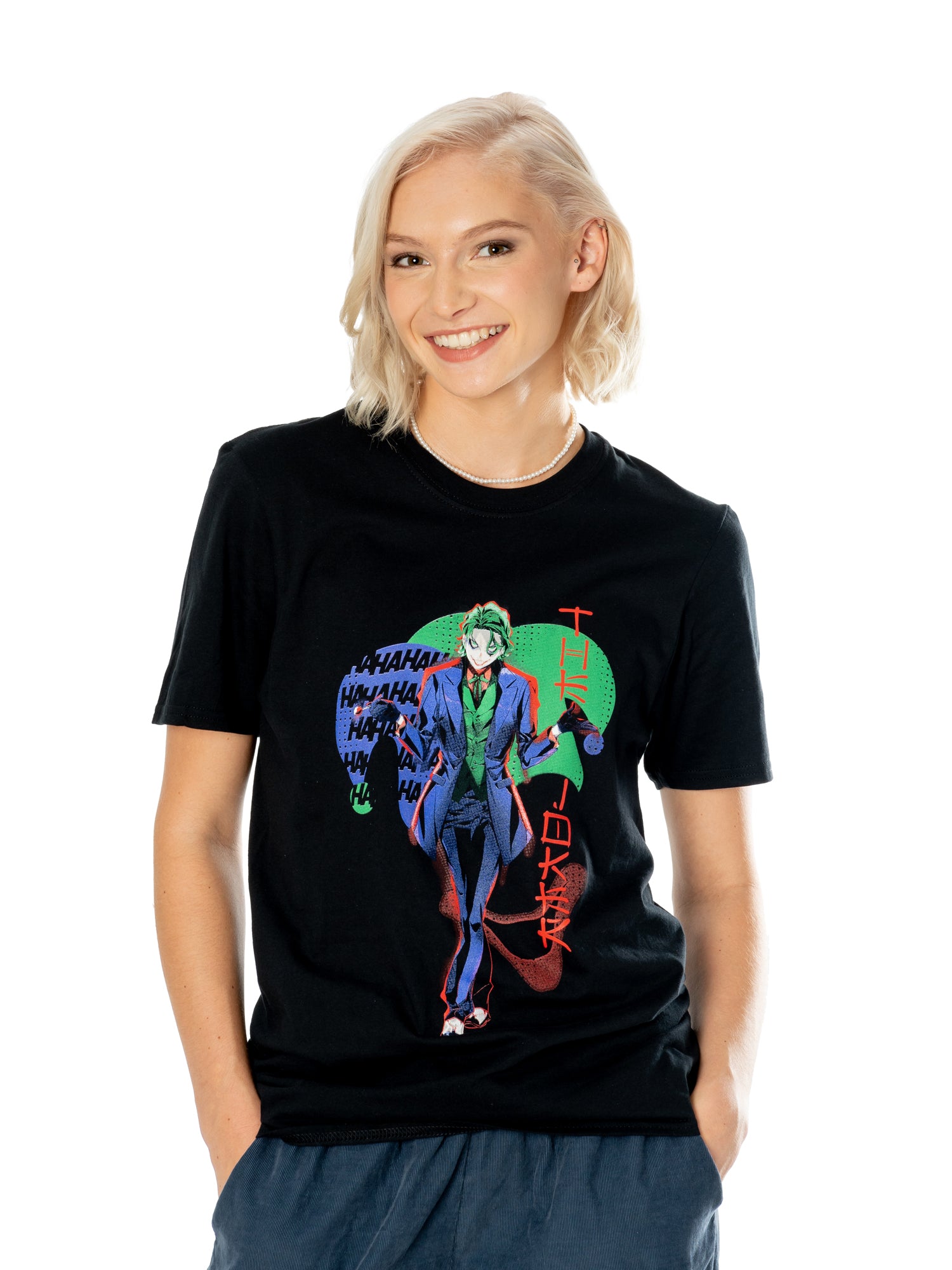 Joker Black Adult Anime Red Light T-Shirt 3