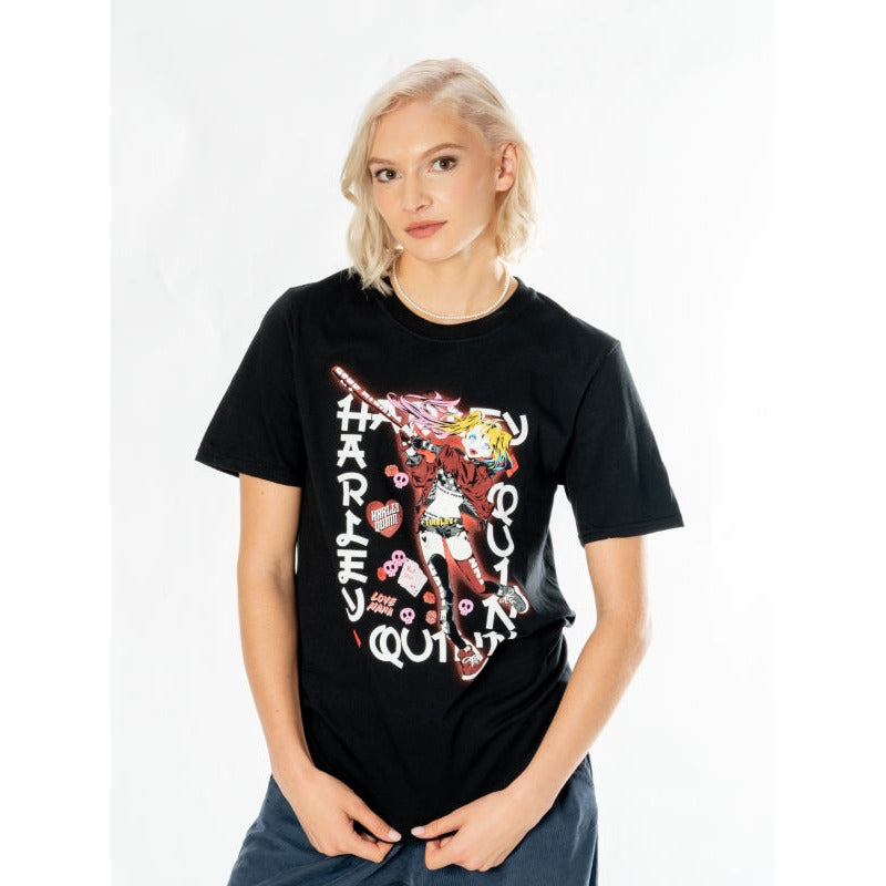 Harley Quinn Black Adult Anime Good Night T-Shirt 2