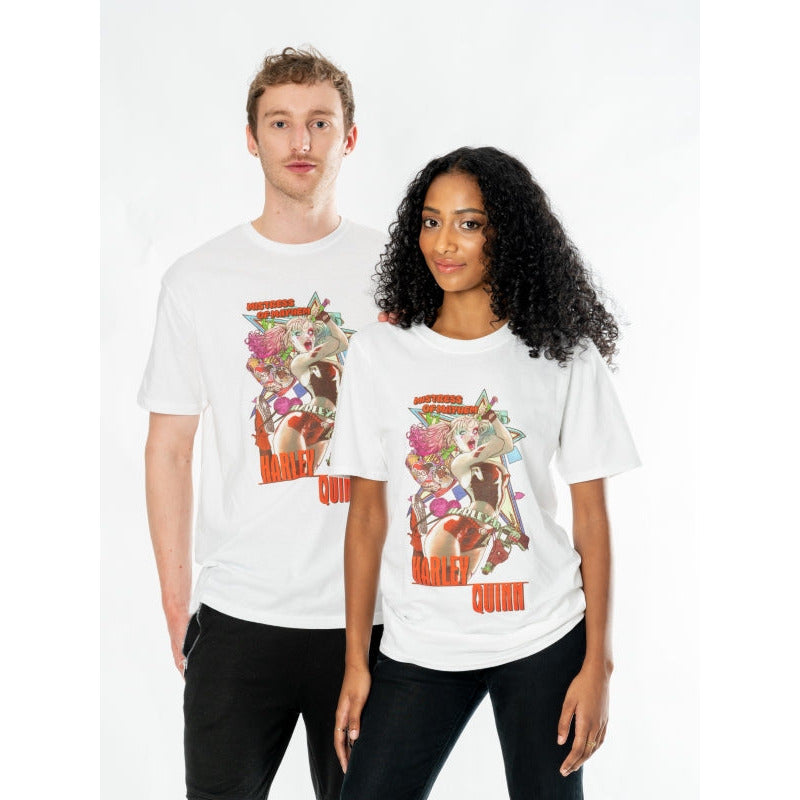 Harley Quinn White Adult Anime Mayhem T-Shirt 1
