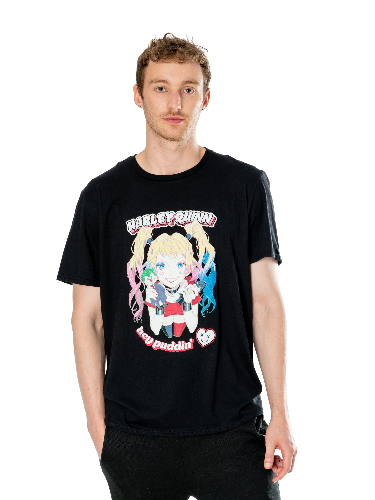 Harley Quinn Black Adult Anime Puddin' T-Shirt